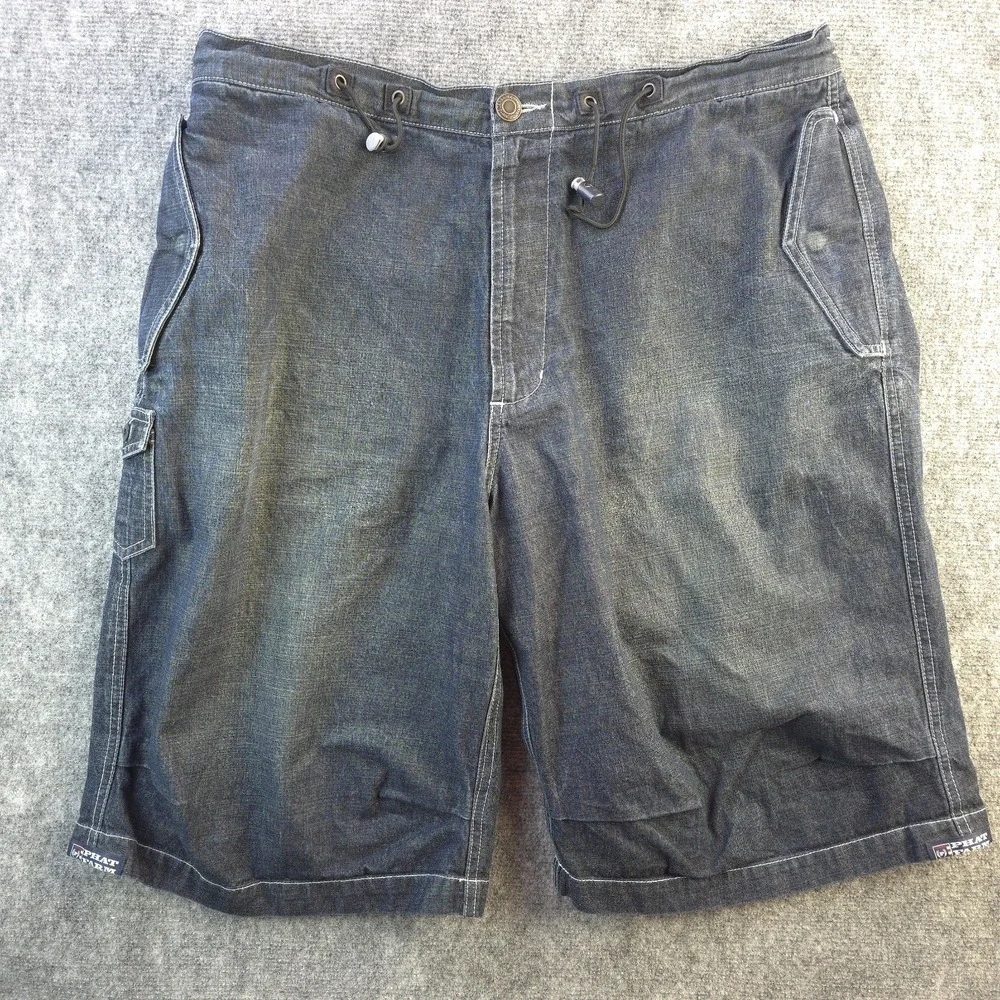 Vintage Phat‎ Farm Denim Shorts 38 Baggy Drawstring Logo Y2k Cotton 12